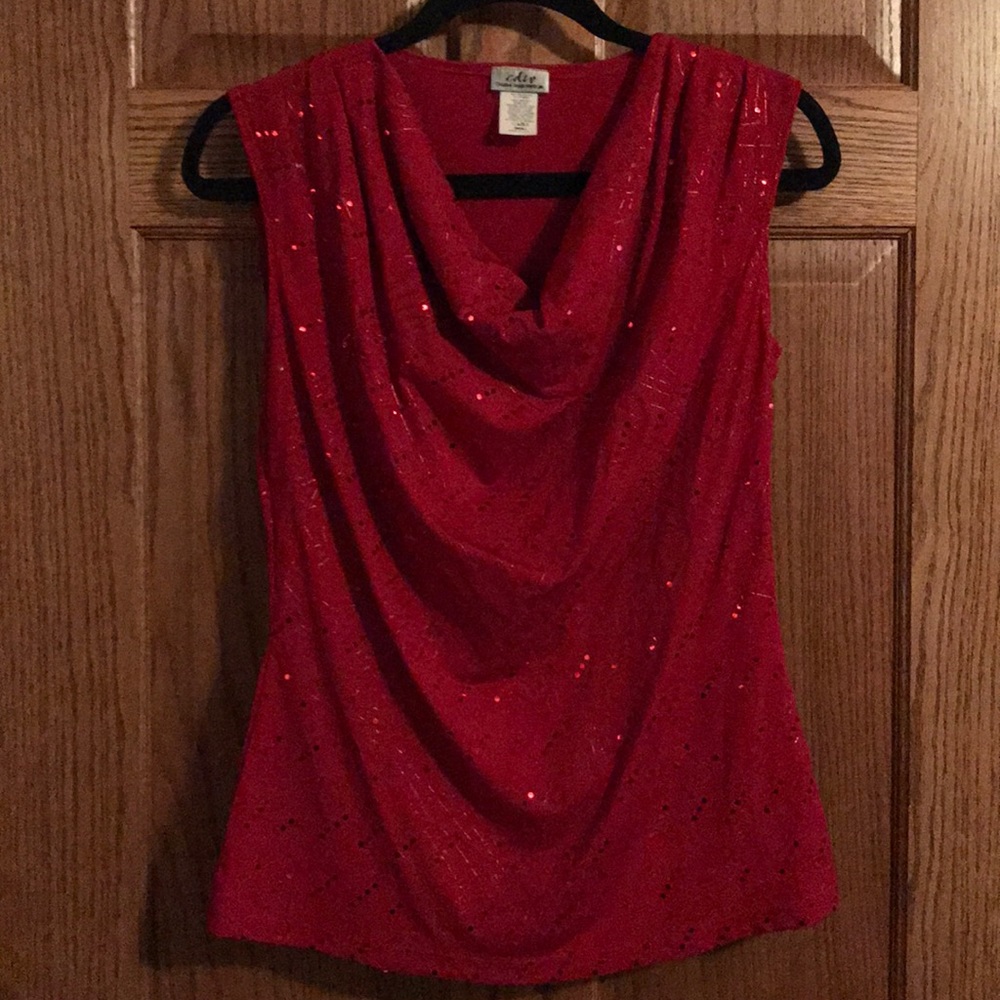 Creative Design Works Red Sequined camisole